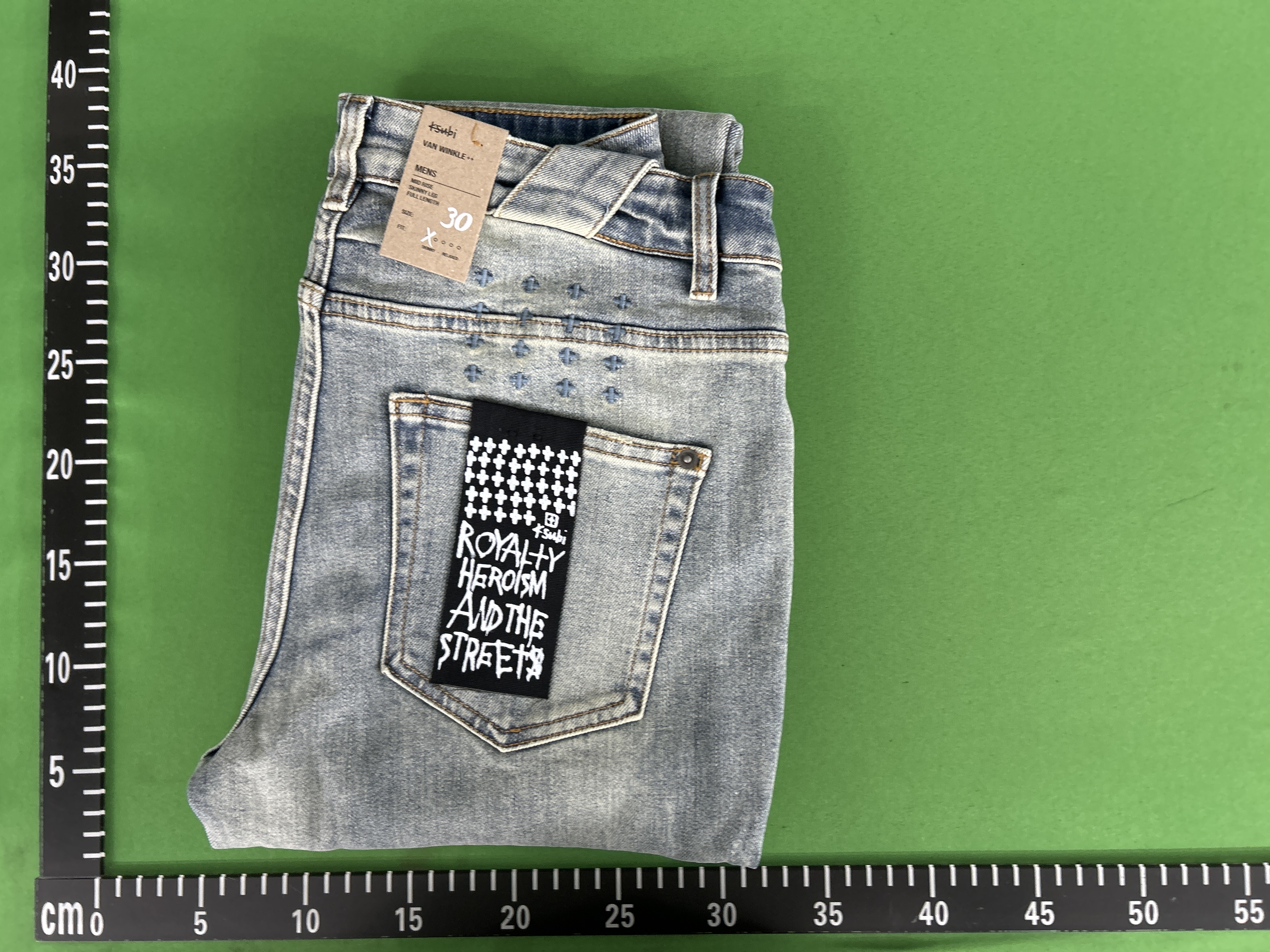 QC photo 1 of 新款弹力牛仔裤子男新款KUSjeans破洞独特水洗个性刺绣美式高街