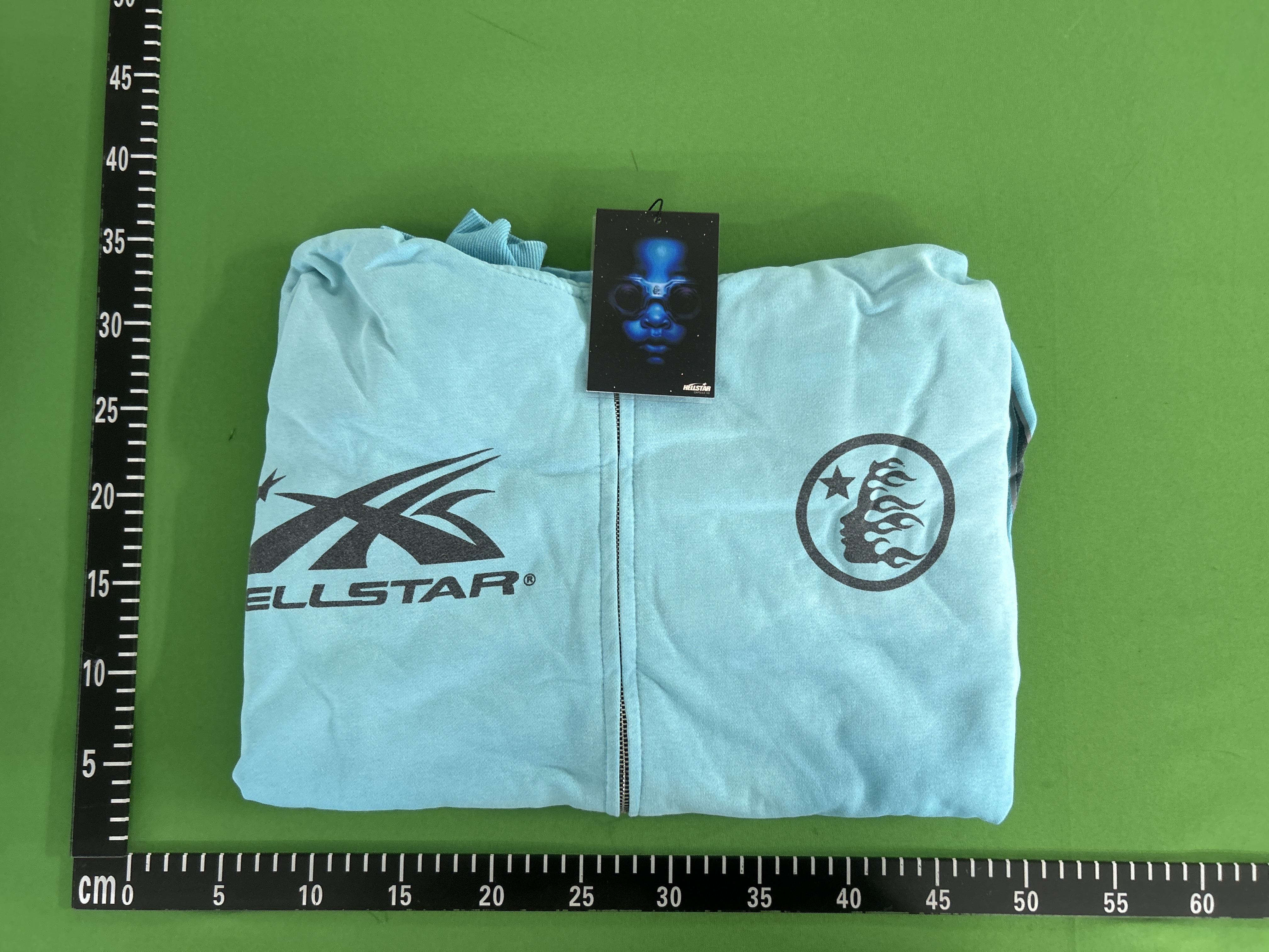 QC photo 1 of 新款欧美秋季地狱之星洗水做旧帽衫男女情侣装卫衣套装