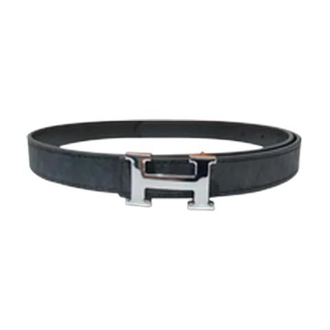 Hermes Belt - Black Silver H Buckle