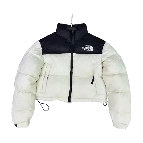 The North Face Quilted Jacket - White Cropped Nuptse