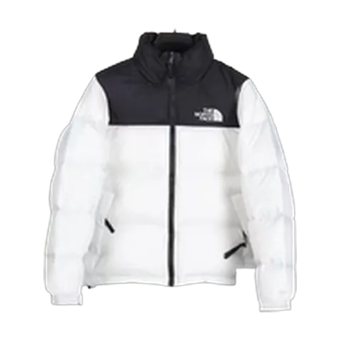 The North Face Quilted Jacket - White & Black Nuptse