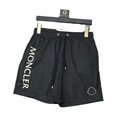 Moncler Shorts - Black Logo Swim