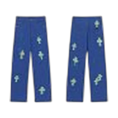 Chrome Hearts Jeans - Blue Green Cross Patch