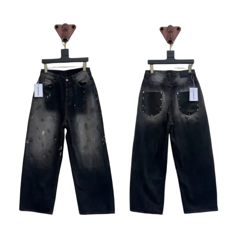 Acne Studios Jeans - Black Washed Wide-Leg