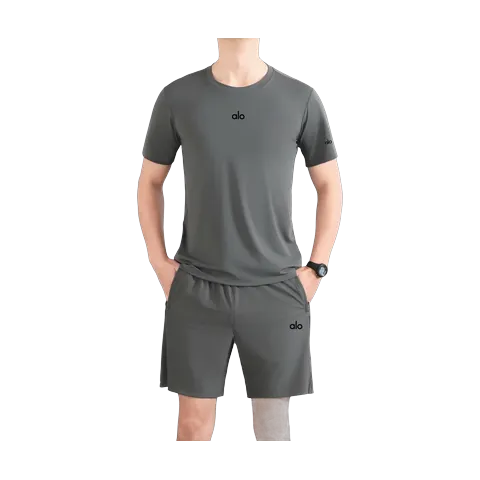 Alo Set - Grey Tee & Shorts