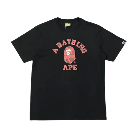 Bape Tee - Black Red College Logo