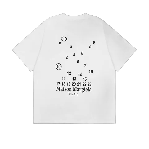 Maison Margiela Tee - White Numbers, Cotton